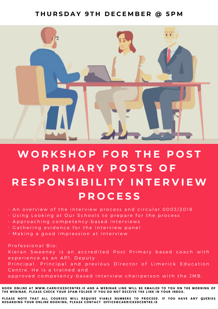 for the Post Primary Posts of Responsibility Interview Process