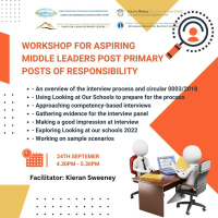 Workshop for Aspiring Middle Leaders - Post Primary Posts of Responsibility - 25LCAU28 (Facilitator Kieran Sweeney)