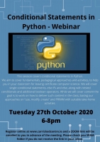 Conditional Statements & Python - 20ICTAU09 (Live Webinar)