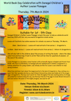 World Book Day Celebration with Donegal Children ' s Author Louise Flanagan - Dragonterra (a fantasy adventure for young readers)  11.30AM SESSION