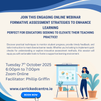 Formative Assessment strategies for any post primary classroom - 25LCAU61 (Facilitator Phillip Griffin)