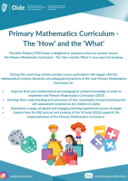 OIDE - Primary Mathematics Curriculum - The ‘How’ and the ‘What" - 26SU03 (Facilitator Sinead Stenton)  @ St Josephs NS in Longford