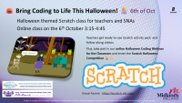 Halloween Coding with Scratch - Teach the Teacher - 25LCAU62 (Facilitator Elizabeth Clinton)