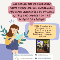 Unlocking the progression from phonological awareness, phonemic awareness to phonics within the context of the Science of Reading - 25LCAU54 (Catherine Gilliland)